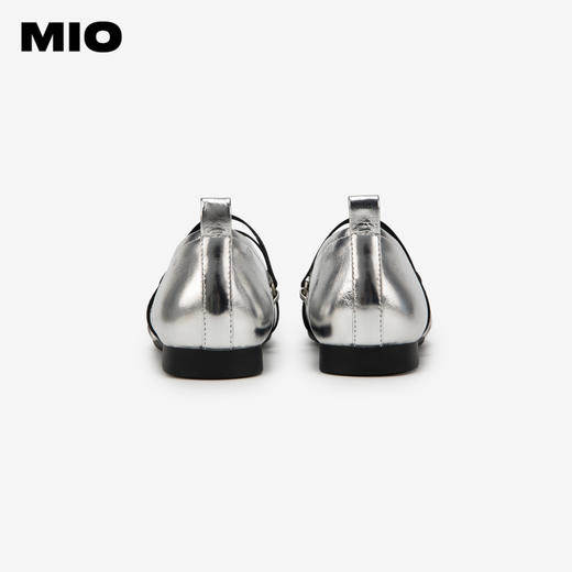 [赵昭仪同款]MIO米奥春方头芭蕾舞鞋交叉绑带平底玛丽珍鞋女M241425103 商品图4