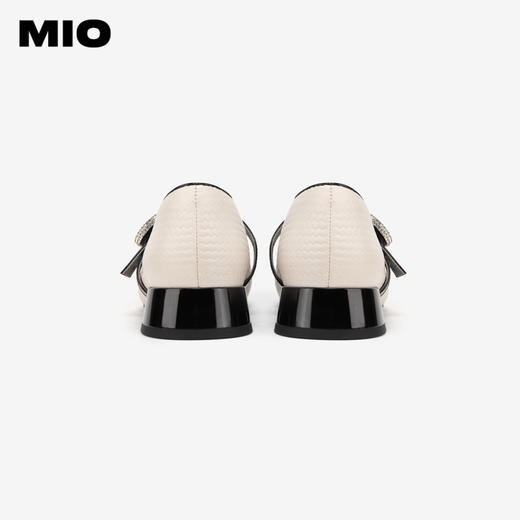 MIO米奥春季小香风浅口单鞋编织压纹钻饰复古玛丽珍鞋女鞋M241440703 商品图4