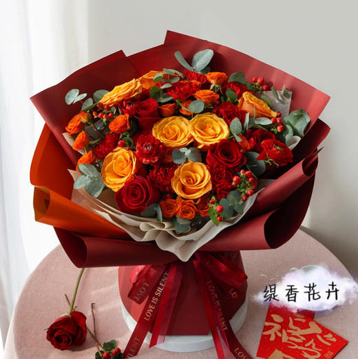 【幸福喜悦】红金色系时尚精品大花束 商品图2