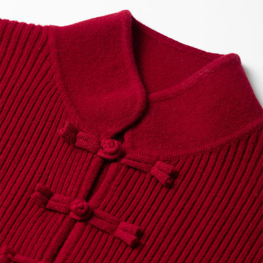 【现货】新中式中国红 喜庆节日毛衫连衣裙 商品图2