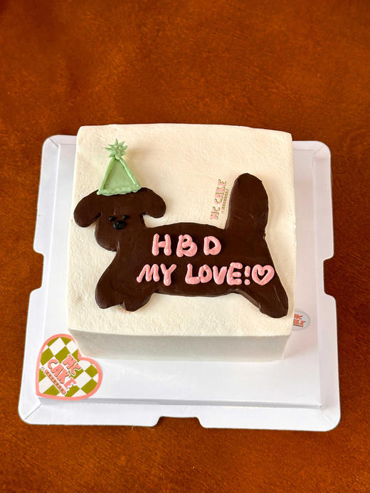 方形ins韩系小狗手绘蛋糕 商品图1