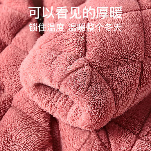 爱帝女士冬款三层夹棉加厚保暖休闲连帽家居服套装 商品图7