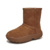 真皮雪地靴女2023冬季新款保暖厚底加绒短靴时尚百搭高帮加绒女靴 商品缩略图4