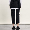 谜底黑色休闲裤女2024春季新款简约修身百搭九分烟管裤241MK0096 商品缩略图2
