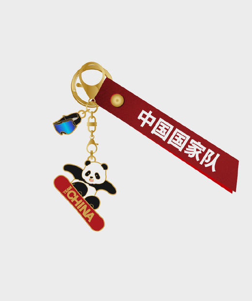 TEAM CHINA熊猫运动造型钥匙扣-单板滑雪 商品图0