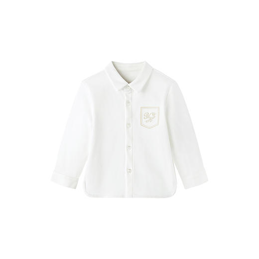 【高定系列】英氏童装典雅刺绣百搭白衬衫春夏速干透气休闲上衣 商品图4