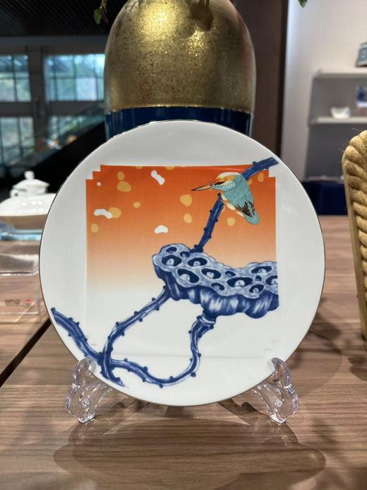 景德镇陶瓷 国瓷红叶 42头荷塘蝶恋中餐具 商品图1