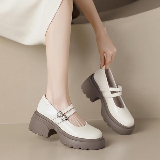 ZHRjk乐福鞋女2024春季新款软皮平底休闲爱心双带浅口玛丽珍单鞋 商品图7