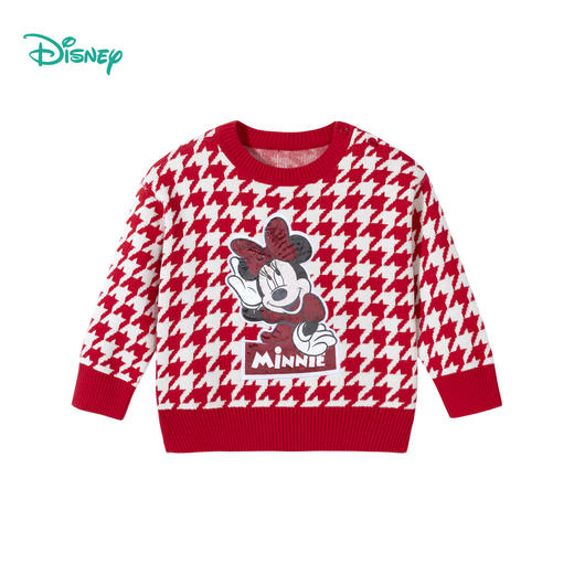 【商城同款】2024年春季新款女童针织套头上衣中大童纯棉千鸟格毛衣线衫231DS0896 商品图4