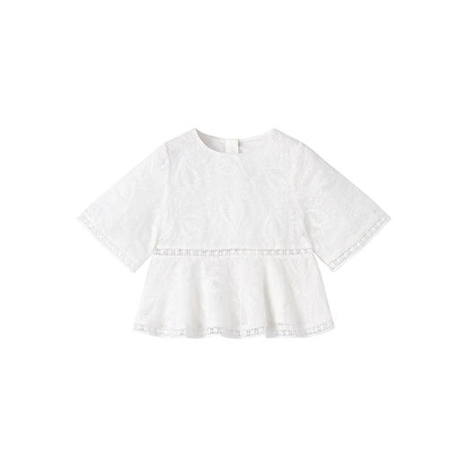 【高定系列】英氏女宝T恤百搭纯白打底外窗短袖上衣春夏新款 商品图4