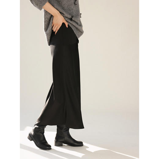 Even Vintage | 优雅氛围 简约气质醋酸高级感丝绒黑色鱼尾半身裙 商品图0