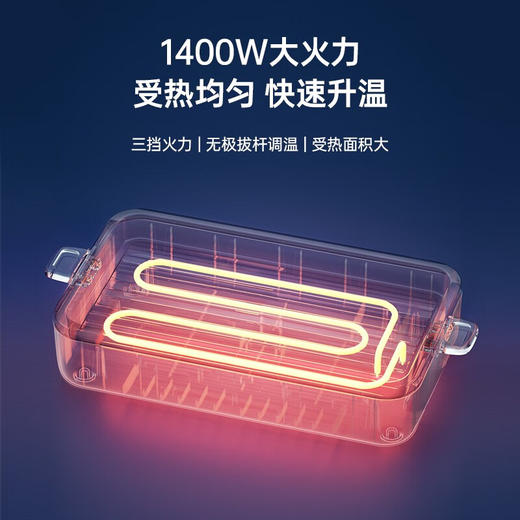 LR七彩叮当URINGO电烧烤炉家用无烟3-6人烤肉锅烤肉盘 商品图6
