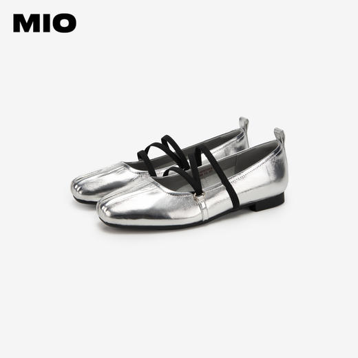 [赵昭仪同款]MIO米奥春方头芭蕾舞鞋交叉绑带平底玛丽珍鞋女M241425103 商品图3