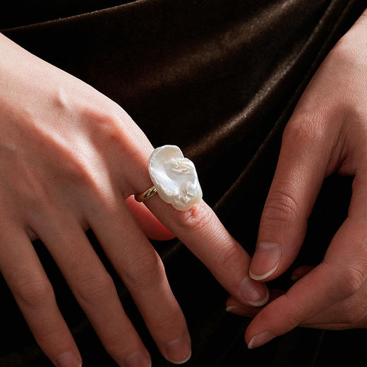 Manreya玛芮雅“海滨微风”巴洛克珍珠戒指优雅大方轻奢百搭礼物 商品图9