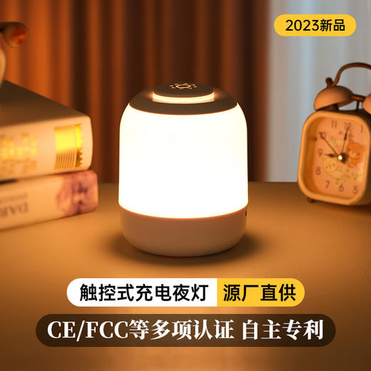 【触控式多功能夜灯】新款充电式触摸led小夜灯 起夜喂奶床头灯氛围拍拍灯宿舍台灯 商品图0
