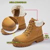 加绒真皮大黄靴女2023冬季新款女士厚底短靴女粗跟靴子女休闲女鞋 商品缩略图1