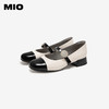 MIO米奥春季小香风浅口单鞋编织压纹钻饰复古玛丽珍鞋女鞋M241440703 商品缩略图3