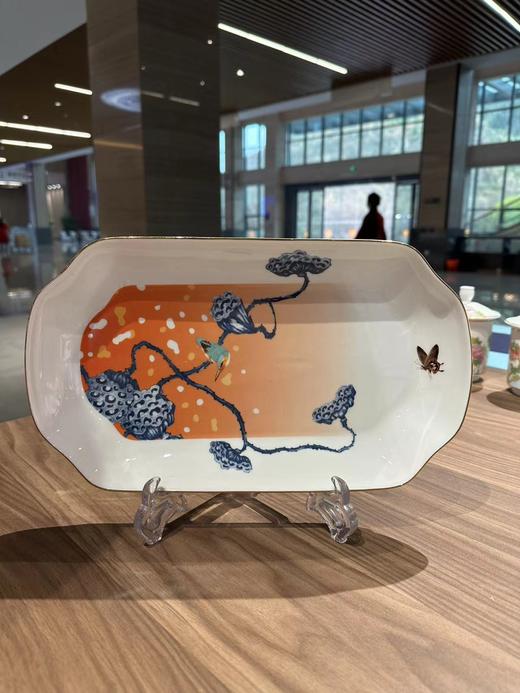 景德镇陶瓷 国瓷红叶 42头荷塘蝶恋中餐具 商品图4