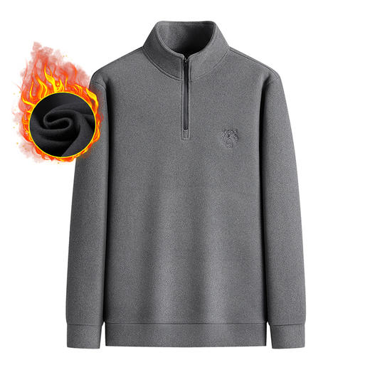 双面德绒【新款DSK】大依优型大码男装双面绒卫衣上衣立领宽松加肥加大长袖保暖 商品图5