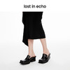 lost in echo2024春季新款设计师品牌翘方头沿条粗跟穆勒拖复古女 商品缩略图3