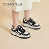 千百度厚底熊猫鞋女春季增高休闲板鞋黑白鞋时尚运动鞋A24113812 商品缩略图0