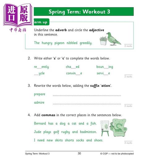 【中商原版】英国CGP KS2 English 10-Minute Weekly Workouts - Year 3 商品图4