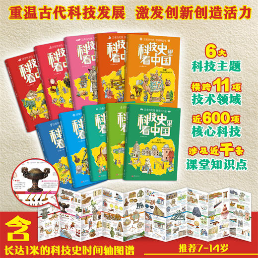 【图书】《科技史里看中国》（全10册）| 沿着朝代解读科技，换个角度学习历史，赠1米长科技史时间轴图谱 7岁+ 商品图1