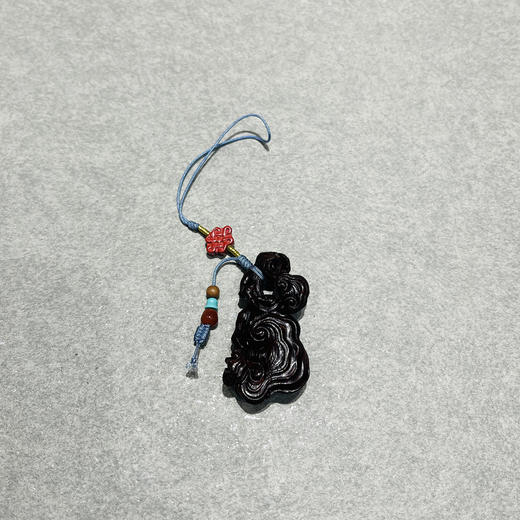 精雕灵芝如意°小叶紫檀小挂件 商品图0
