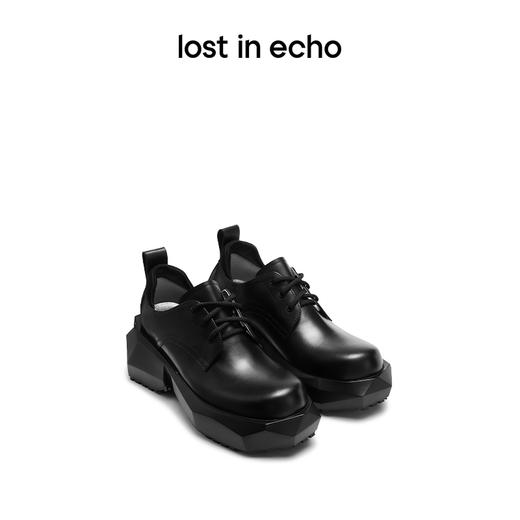 成毅同款lost in echo2024春季新款设计师品牌圆头绑带切面厚底德比鞋简洁 商品图1