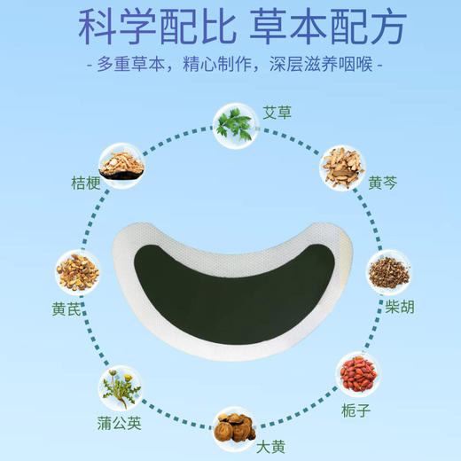 植物草本咽扁贴嗓子干涩干痒痰多喉咙贴成人清凉咽喉贴口苦口臭贴 商品图1