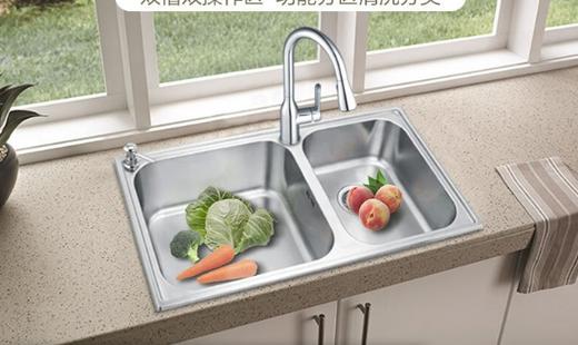 艾肯不锈钢酷方手工系列双槽EC-22107 商品图0