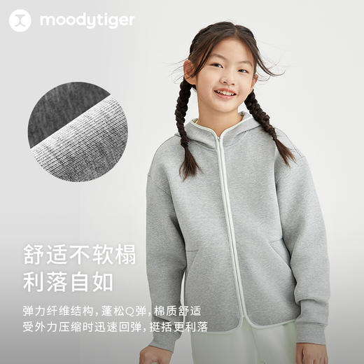 【专属】moodytiger女童空气层外套24年春季新品连帽款式户外运动服41210401 商品图2