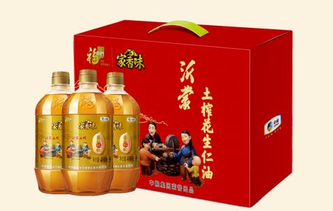 中粮福临门家乡味沂蒙土榨花生仁油礼盒400mL*3  满元 商品图0