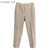 VIVIAN LIU薇薇安刘TR2357509秋女装新款斜插兜裤脚翻边直筒裤 商品缩略图0