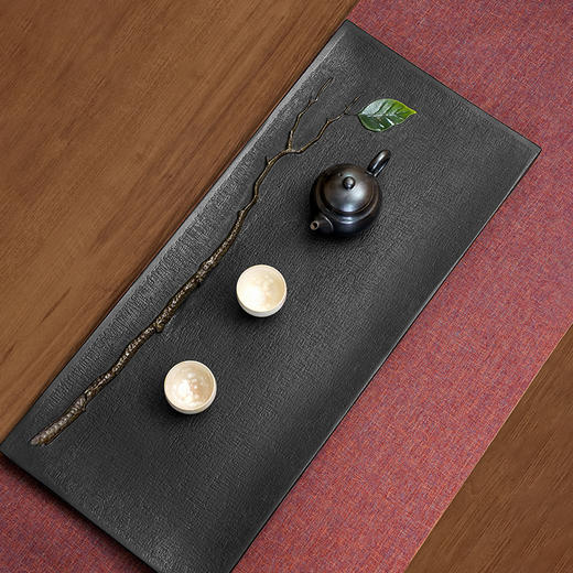 陆羽独秀茶盘高端乌金石湿泡茶台家用新中式轻奢茶具托盘石茶台 商品图1