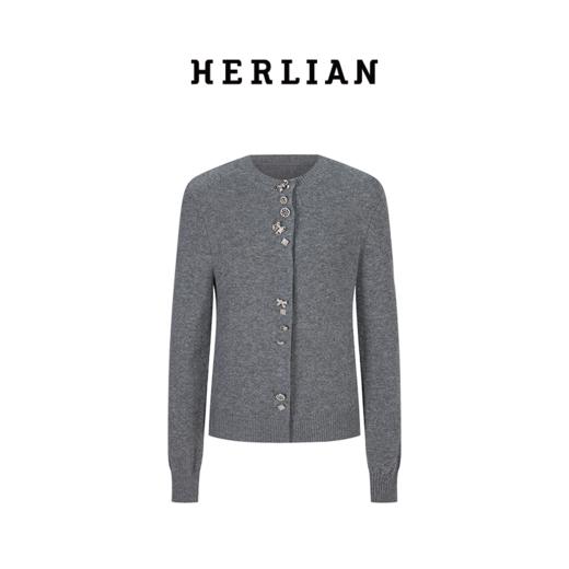 HL2DSSSW1011 纽扣装饰羊毛针织开衫 商品图0