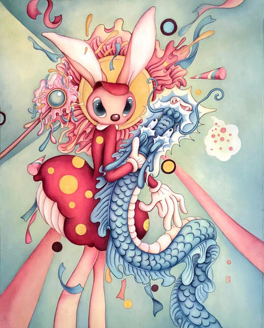 徐琳琳《玉兔缝龙》原作 商品图0