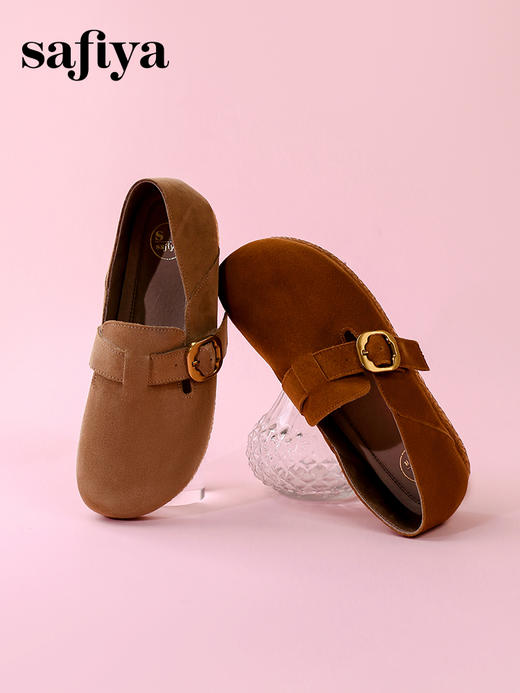 Safiya/索菲娅 2024春新款复古勃肯鞋一脚蹬两穿软底单鞋 SF41112145 商品图2