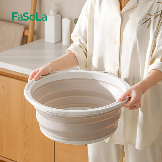 FaSoLa便携式可折叠盆浴室用盆旅行户外婴儿盆家用冲凉房塑料盆子 商品图8