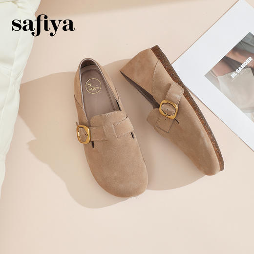 Safiya/索菲娅 2024春新款复古勃肯鞋一脚蹬两穿软底单鞋 SF41112145 商品图5