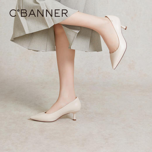 【静音系列】千百度羊皮细高跟鞋女春季法式单鞋通勤正装A24105435 商品图4