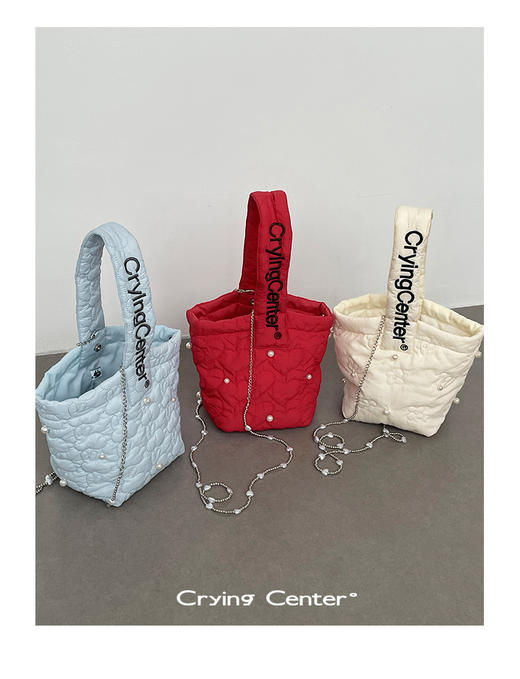 CryingCenter圣诞红云朵白baby蓝迷你云朵包珍珠链条小斜挎包 商品图2