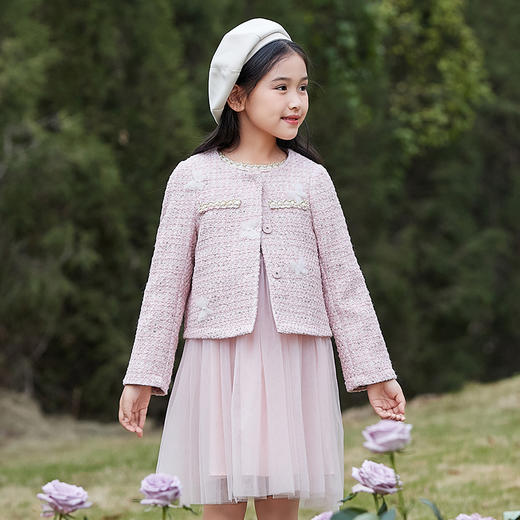笛莎DEESHA女童2024年春季新款时尚香风优雅两件套  商品图1