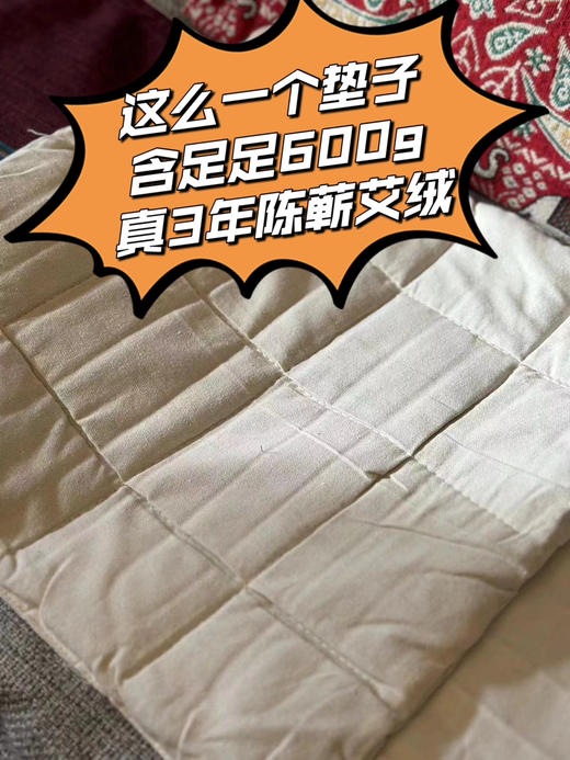 暖冬养生『3年陈薪艾绒坐垫+电热』600g薪艾绒静坐养生，暖膝盖/暖腿/ 暖腹/暖背暖全身，淡淡艾草很好闻！ 商品图1