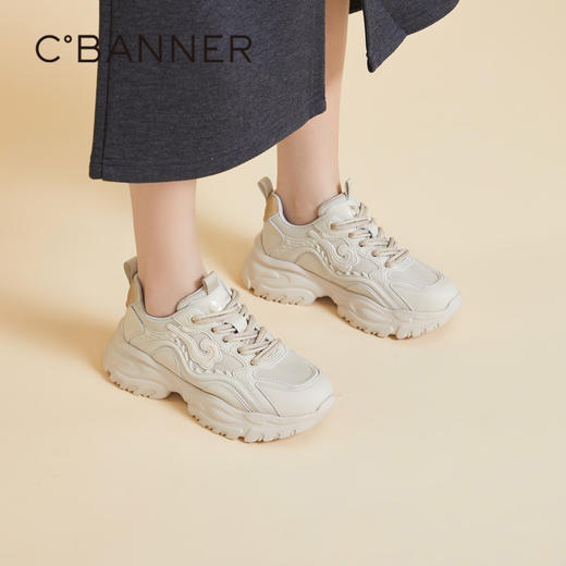 千百度老爹鞋春季厚底增高透气时尚休闲鞋A24101826 商品图3