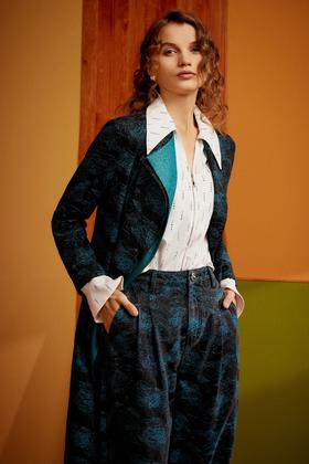 SAFICOO【焕变】系列 飒爽大气 古典提花牛仔阔腿裤