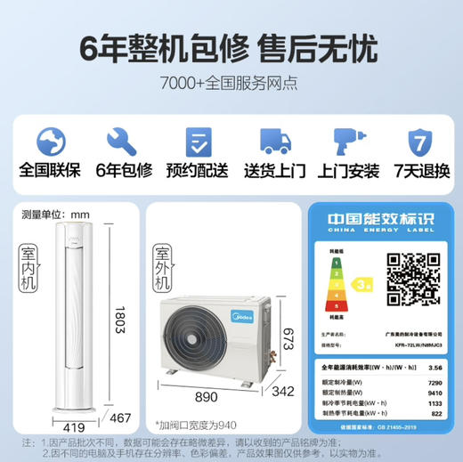 美的（Midea）空调 KFR-72LW/N8MJC3 风酷 商品图14