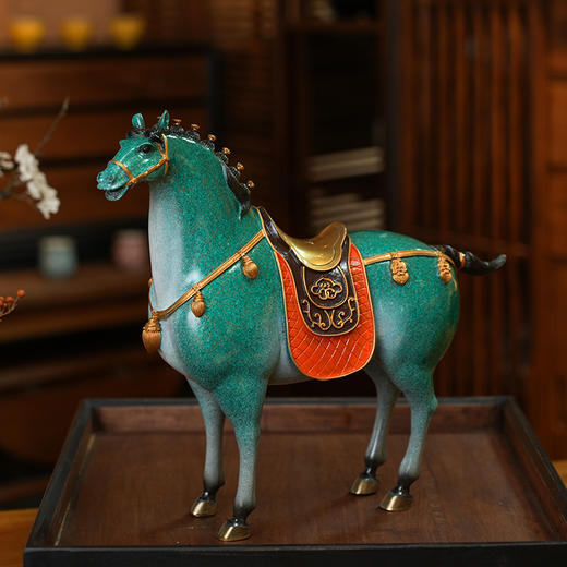 全铜战马摆件鸿运唐马生肖办公室客厅家居装饰马到成功开业礼品 商品图2