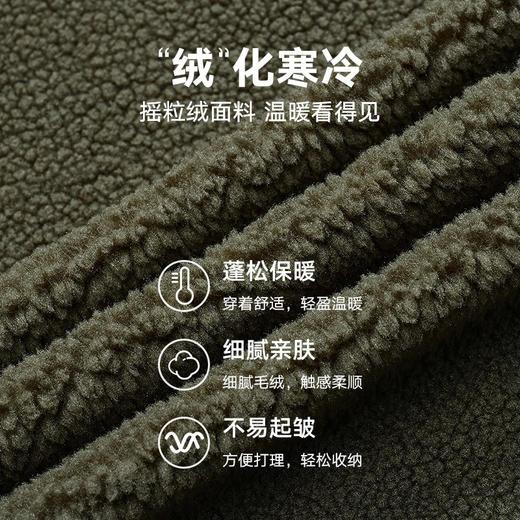 gxgjeans男装冬季军绿口袋夹克摇粒绒连帽夹克外套 商品图2
