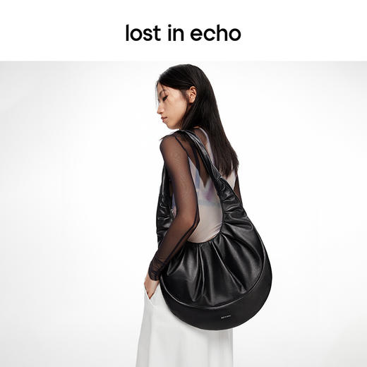 lost in echo2024春季新款设计师品牌拼接褶皱大号水滴包大气时髦 商品图2